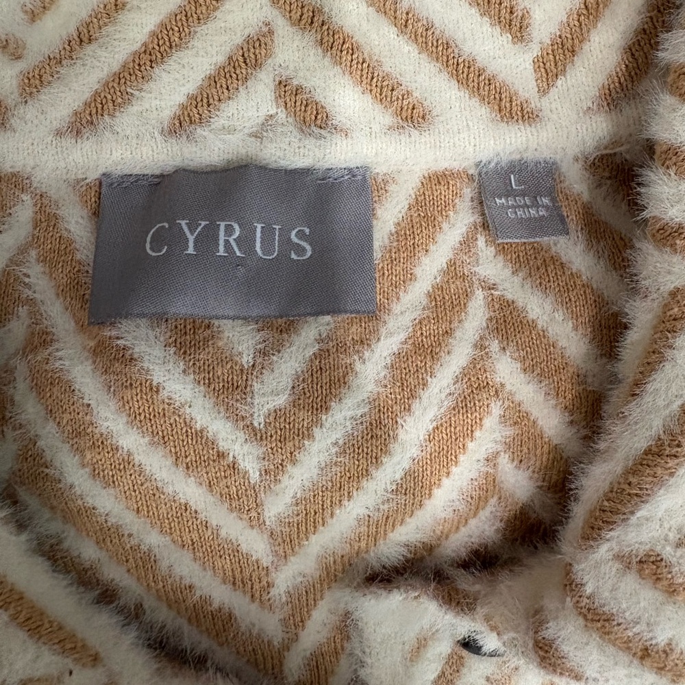 Cyrus Tan Chevron Teddy Jacket Size L - Picture 7 of 8